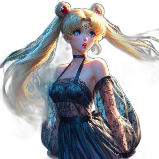 dress, hair, concept art, anime transparent PNG cut-out