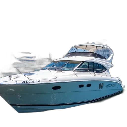 3d render, photorealistic, white, speedboat transparent PNG cut-out