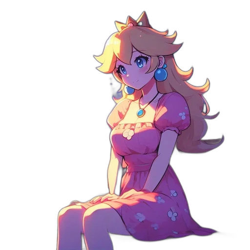 dress, crown, staff, flower transparent PNG cut-out
