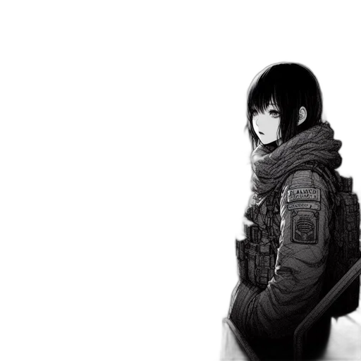 jacket, weapon, face, robot transparent PNG cut-out