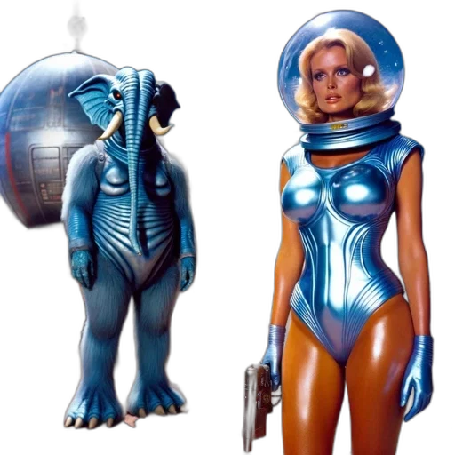 concept art, 3d render, outer space, blue transparent PNG cut-out