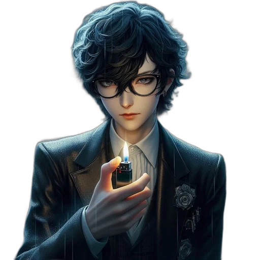 jacket, face, weapon, concept art transparent PNG cut-out