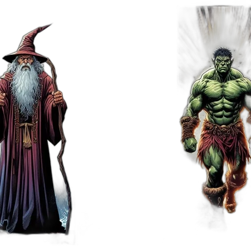 concept art, comic book art, fantasy art, green transparent PNG cut-out