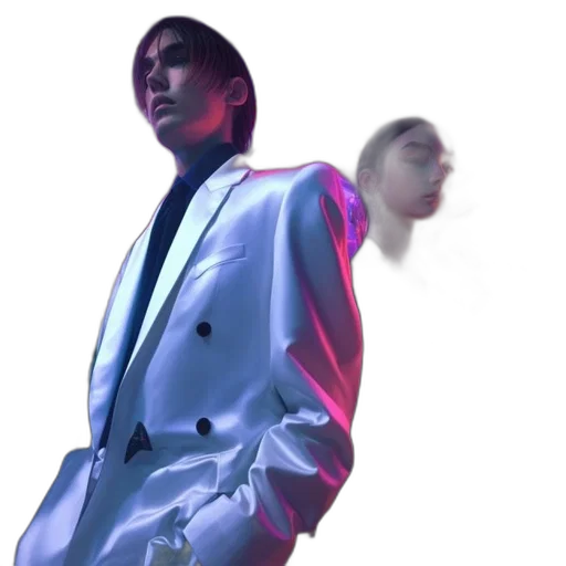 jacket, vaporwave, 3d render, concept art transparent PNG cut-out