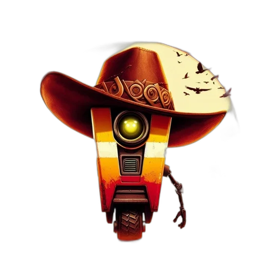 robot, hat, staff, concept art transparent PNG cut-out