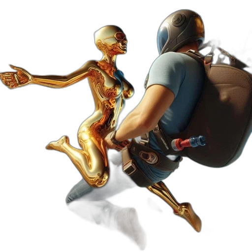robot, concept art, 3d render, comic book art transparent PNG cut-out