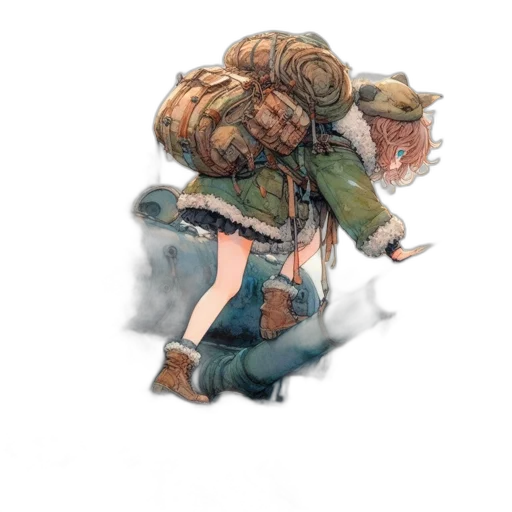 jacket, hat, weapon, creature transparent PNG cut-out