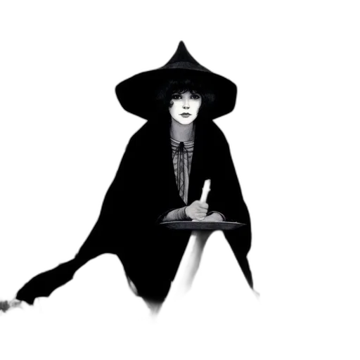hat, dress, umbrella, staff transparent PNG cut-out