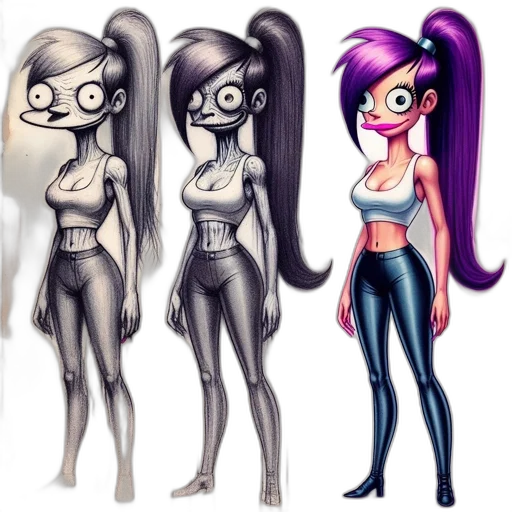 concept art, cartoon, comic book art, anime transparent PNG cut-out