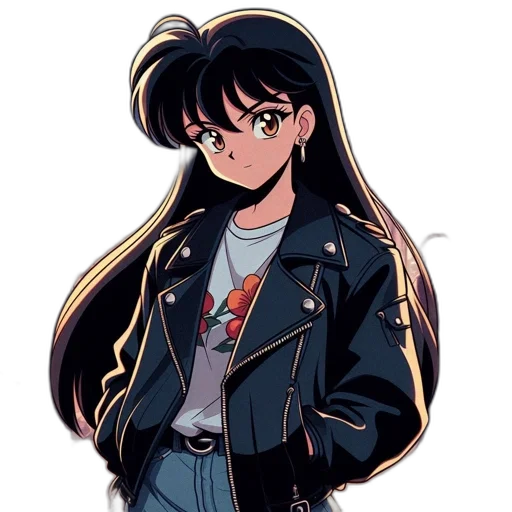 jacket, staff, hair, anime transparent PNG cut-out