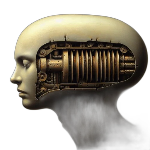 robot, hair, crown, face transparent PNG cut-out