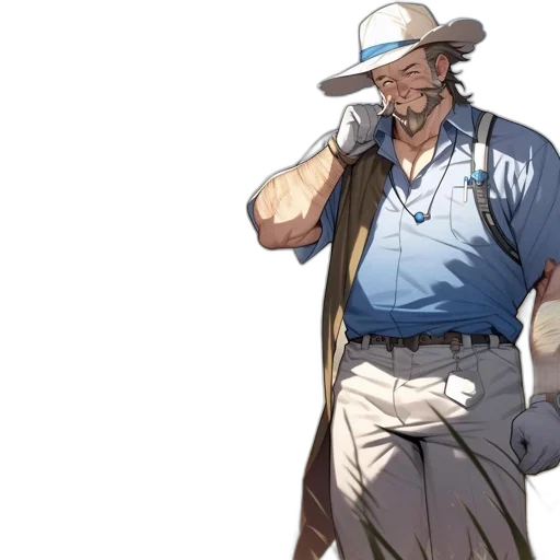 hat, staff, concept art, anime transparent PNG cut-out