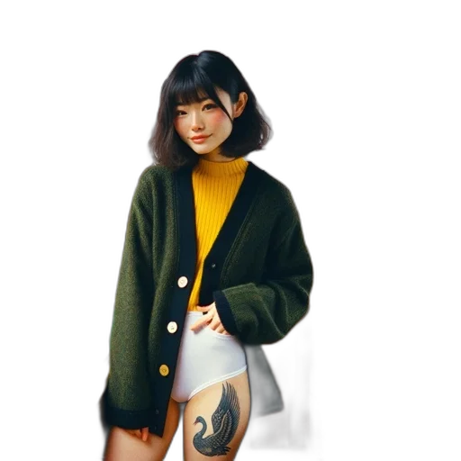 jacket, dress, staff, umbrella transparent PNG cut-out