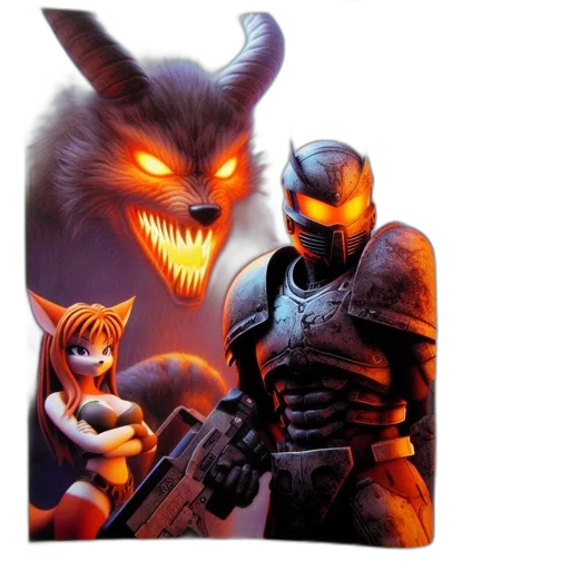 concept art, fantasy art, 3d render, comic book art transparent PNG cut-out