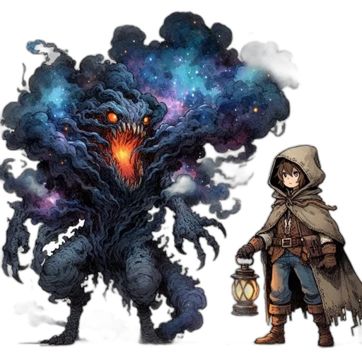 creature, concept art, fantasy art, pixel art transparent PNG cut-out