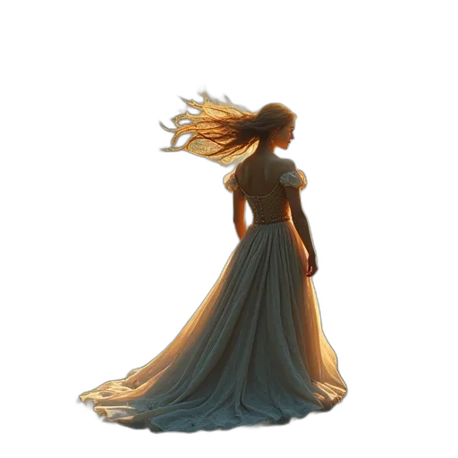 dress, crown, hair, dragon transparent PNG cut-out
