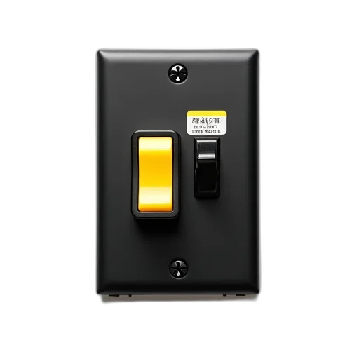 3d render, black, electrical, switch transparent PNG cut-out