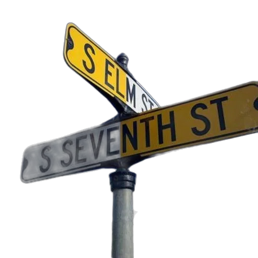 3d render, city street, street, sign transparent PNG cut-out