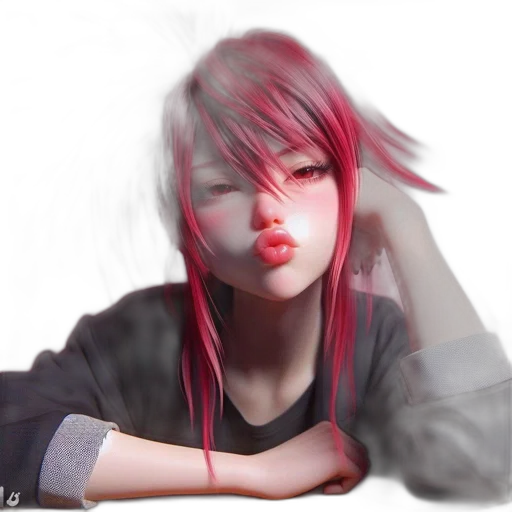 hair, face, creature, weapon transparent PNG cut-out