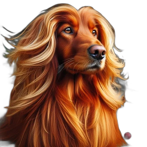 hair, animal, photorealistic, oil painting transparent PNG cut-out