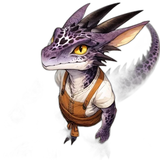 dragon, staff, creature, animal transparent PNG cut-out