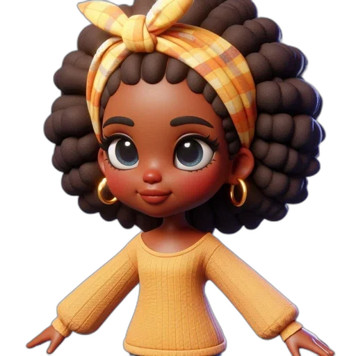 hair, dress, crown, 3d render transparent PNG cut-out