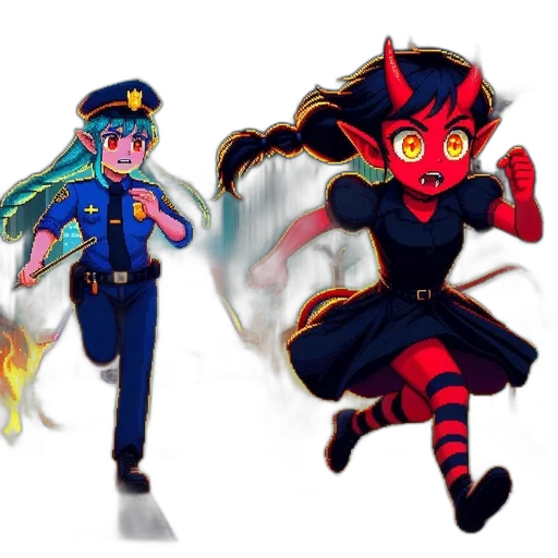 staff, concept art, anime, pixel art transparent PNG cut-out