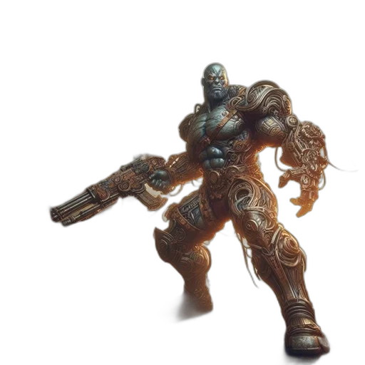 weapon, robot, creature, staff transparent PNG cut-out