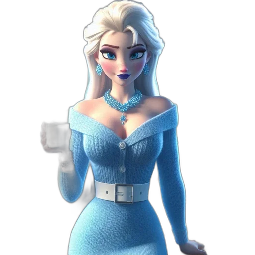 dress, robot, staff, weapon transparent PNG cut-out