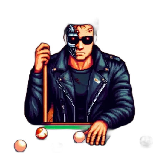 jacket, robot, face, weapon transparent PNG cut-out