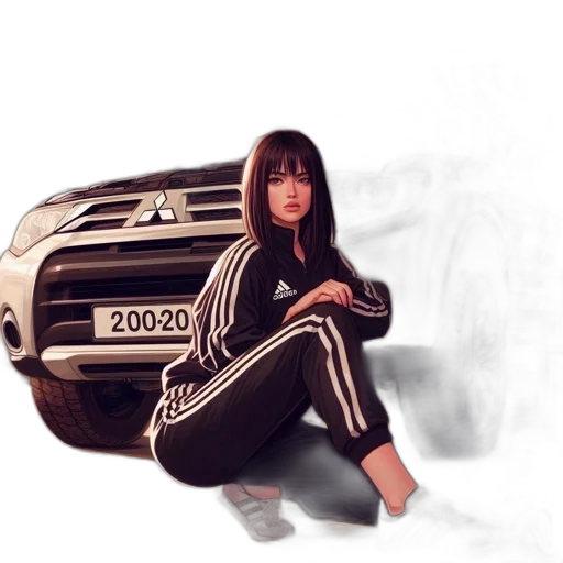 car, jacket, robot, photorealistic transparent PNG cut-out