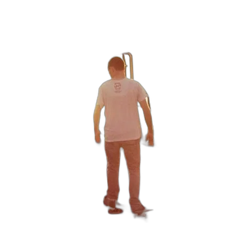 jacket, staff, robot, creature transparent PNG cut-out