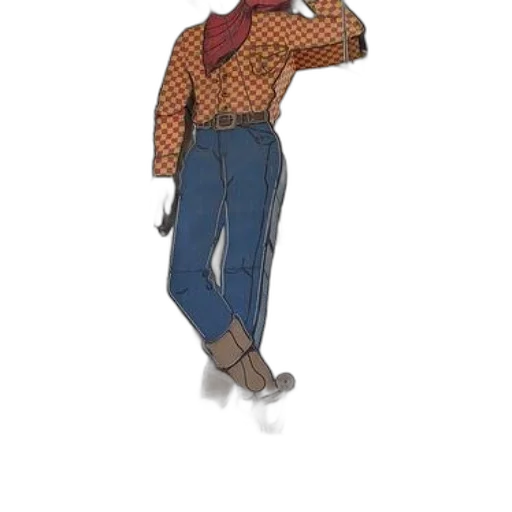 jacket, hat, staff, creature transparent PNG cut-out