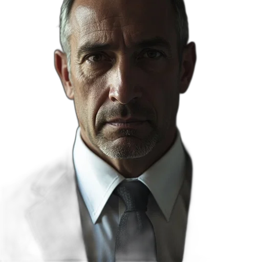 face, staff, jacket, robot transparent PNG cut-out