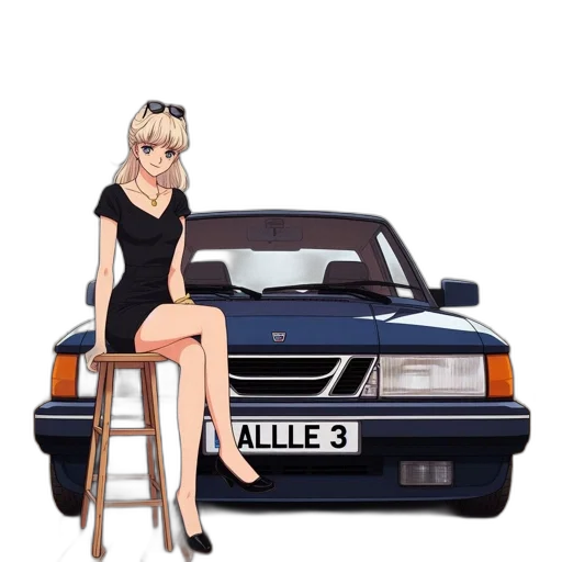 car, dress, anime, pixel art transparent PNG cut-out