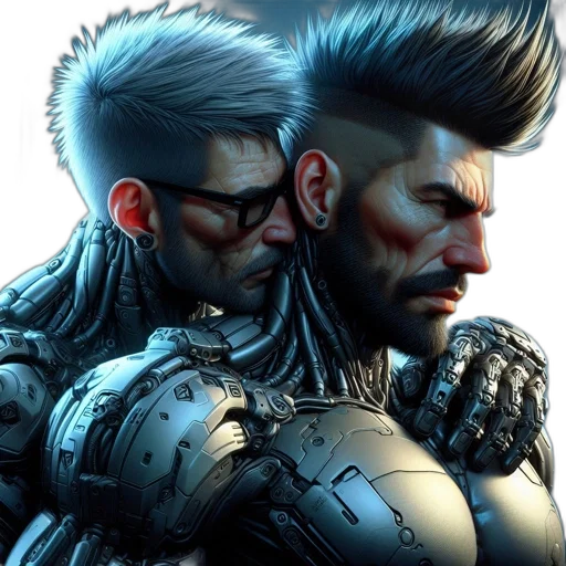hair, comic book art, cyberpunk, concept art transparent PNG cut-out
