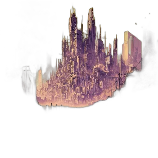 crown, dragon, building, sword transparent PNG cut-out