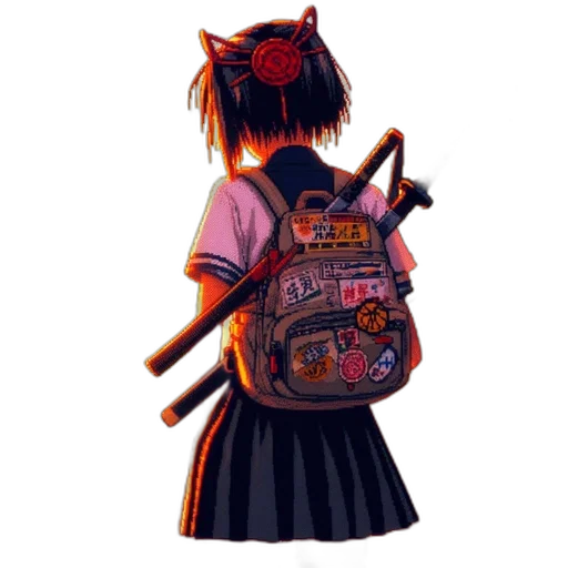 staff, jacket, weapon, robot transparent PNG cut-out