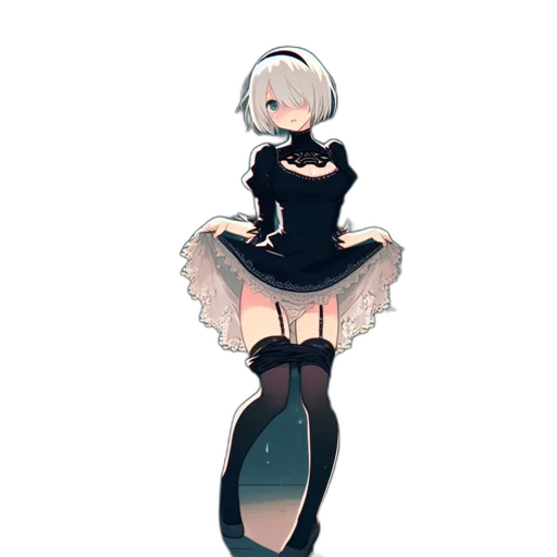 dress, robot, staff, creature transparent PNG cut-out