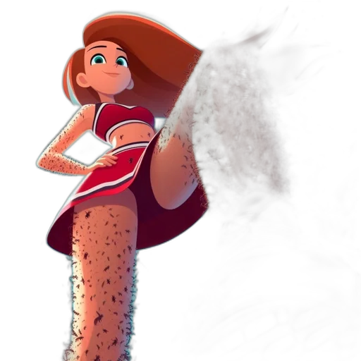 hair, dress, staff, weapon transparent PNG cut-out