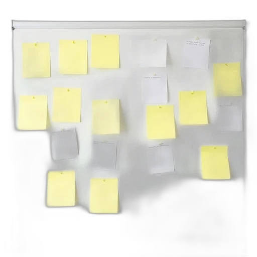 whiteboard, sticky, notes, white transparent PNG cut-out