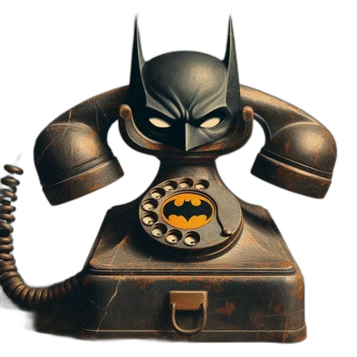 antique, phone, batman, mask transparent PNG cut-out