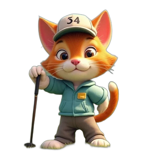 staff, animal, hat, 3d render transparent PNG cut-out
