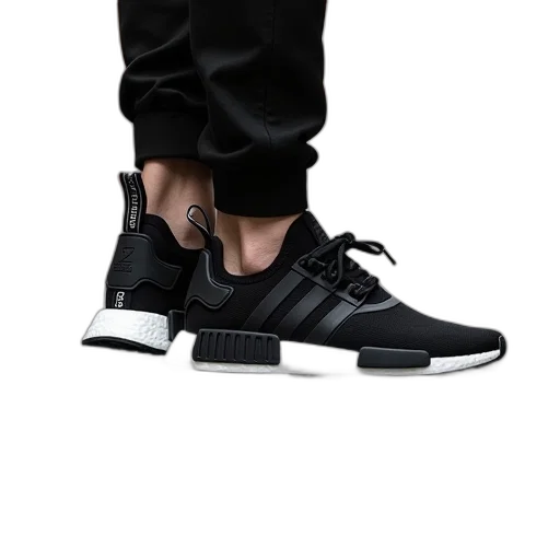 shoes, photorealistic, dark, monochrome transparent PNG cut-out