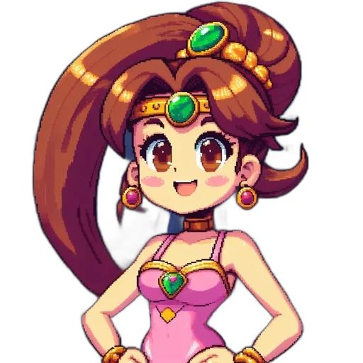 crown, staff, dress, pixel art transparent PNG cut-out
