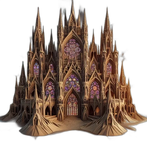 building, crown, 3d render, concept art transparent PNG cut-out