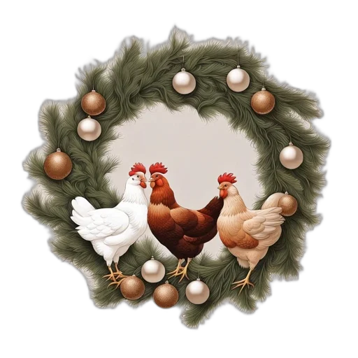food, photorealistic, festive, wreath transparent PNG cut-out
