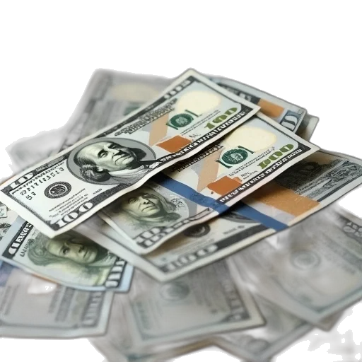 3d render, currency, pile, money transparent PNG cut-out