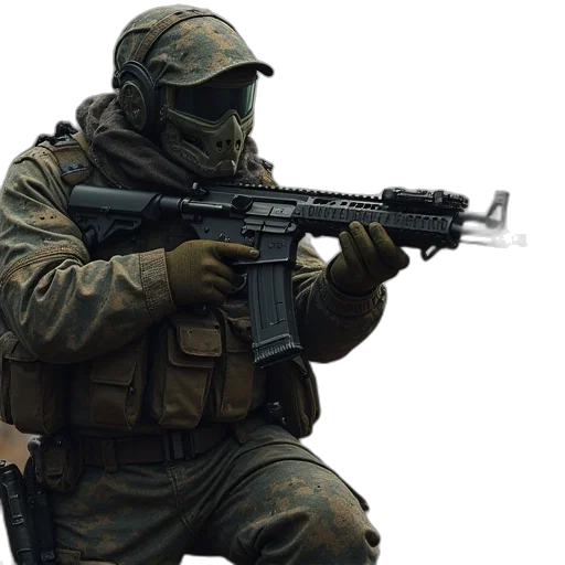 weapon, staff, mask, jacket transparent PNG cut-out