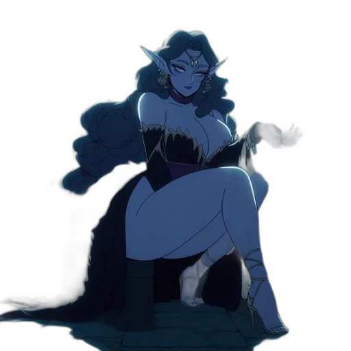 dress, crown, staff, creature transparent PNG cut-out